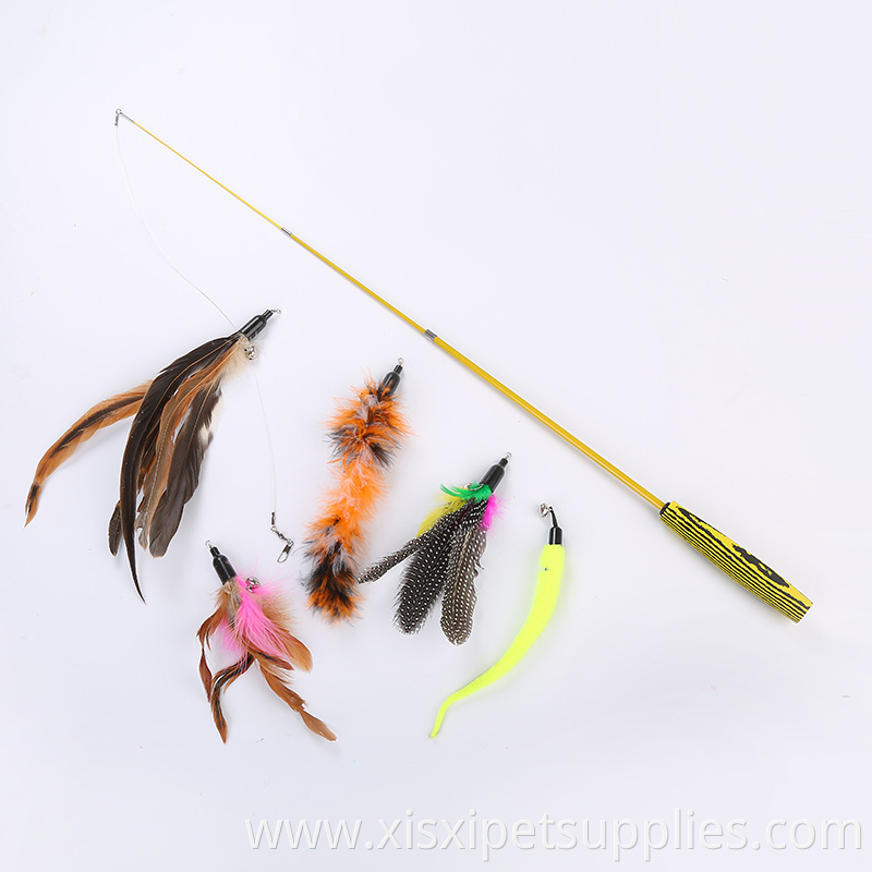 6pcs cat playing toy pack replacement feather bell